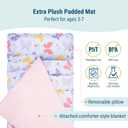 Wildkin Kids Original Nap Mat Cozy Kids Sleep Mat with Pillow, ideal for School & Travel (Blue, XL)