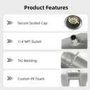1 Gallon Spun Aluminum Gas Tank 6" x 10" Center Fill 1/4" NPT Outlet, For Mini Bike, Go Kart