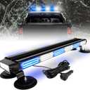 ASPL 26inch 126 LED Rooftop Emergency Strobe Lights Bar Double Side Flashing Safety Warning Traffic Advisor Light Bar Hazard Snow Plow Light for Trucks Vehicles Construction Tow Pickup(Blue/White)