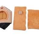 Haofy Cat Bed Cave Pet House Tent with Removable Cushion Soft Washable Four Seasons Indoor Use for Small Dogs Cats (Yellow)