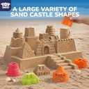 TOY Life 23 Pcs Beach Toys for Kids Sand Toys with Construction Cars Castle Bucket Shovels & Sand Castle Building Kit Molds, Sandbox Toy for Summer Water Play, Travel, Fishing