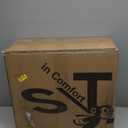 Office Desk Chair with Ergonomic Lumbar Support, Extra-Thick Seat Cushion, Flip-up Arms, Breathable Mesh Back, Computer Task Chair for Home Office (Black Fiber)