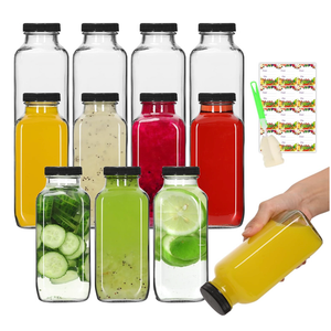 12oz Glass Bottles with Lids 12-Pack for Juicing & Milk | 360ml Portable Glass Juice Bottles, Reusable & Leakproof, for Morning Juice, Office Coffee & Kombucha