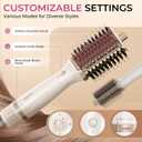 Upgraded 5-in-1 Blow Dryer Brush with Heated Comb - Volumizer Hair Dryer Brush for Wet & Dry Hair, Ideal for Thick Curly Hair, Salon Blowout, Frizz-Free Shiny Hair, Reduced Heat Damage - 70mm