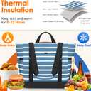 Cooler Bag Insulated, Soft Side Cooler, Reusable Grocery Bags with Zipper Closure, Thermal Leakproof Large Insulated Tote Bag for Hot/Cold Food for Grocery, Beach, Travel, Picnic