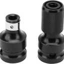 Impact Wrench Adapter, Hex Drill Chuck Adaptor Converter Telescopic Socket Adapters Quick Release 1/2 Inch Square Drive Conversions for Industrial Pneumatic Air Electric Ratchet Screwdriver Bit Holder