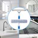 Professional Window Cleaning Kit 10IN, All-in-one Windows Cleaner Tool with Silicone Rubber Squeegee, Microfiber Scrubber & Cloth, Household Cleaning Supplies, Streak-Free Results