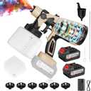 Paint Sprayer, 650W Spray Paint Gun with Battery 2 × 4.0mAh, 6 Brass Nozzles & 1400ML (48 fl.oz) Container, Paint Sprayer for House Painting Graffiti Wall Fence Furniture DIY Projects