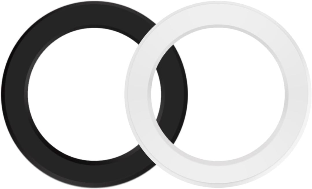 Magnetic Adapter Rings Compatible for Magsafe - 2 PCS Magnetic Sticker Rings for iPhone 16/15/14/13/12 Series, Compatible with Magsafe Wireless Charging and Some Accessories. (1Black+1White)