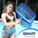 STARGOODS 20" Pool Skimmer Net - Heavy-Capacity Deep Bag Leaf Rake for Inground & Above Ground Pools - Fine Mesh Catches Leaves, Pet Hair & Debris - Pool-Safe Rounded Edges - Fits Standard Poles, Blue