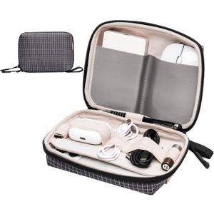 Electronics Organizer Cord Organizer Travel, Small Tech Bag for Cords, Chargers, Power Bank, Earbuds Portable Cable Pouch for Office, Business Trip, Commute Water & Scratch-Resistant