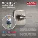 Delta Faucet Foundations 13 Series Single-Function Shower Valve Trim Kit, Shower Handle, Delta Shower Trim Kit, Stainless BT131-SS (Valve Not Included), Valve Only