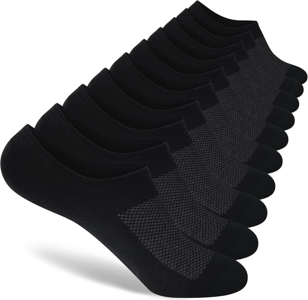 Monxiery 8 Pairs Womens Cotton Non Slip No Show Socks, Low Cut Casual Invisible Liner Socks. L-XL