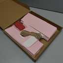 20 Pack 2 Cup Drink Carrier with Handle Kraft Paperboard Cup Holder Portable for Valentine Mother's Day Teachers' Day for Hot Cold Drinks Coffee Caddy with Heart Card Rope (Pink)