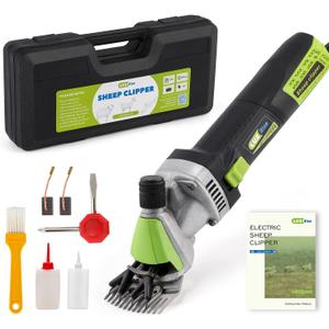 Sheep Shears Electric 850W 2400RPM Professional Heavy Duty Shearing Clipper with 6 Speed, for Shaving Fur Wool in Sheep, Goat, Cattle, and Other Farm Livestock Pet with Carrying Case (Size: 13.8*3.6") (with 13-Teeth Straight Blade)