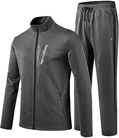 MoFiz Men's Tracksuits Set Long Sleeve Causal Full Zip Running Sports Sweatsuit For Men 2 Piece Outfits, M