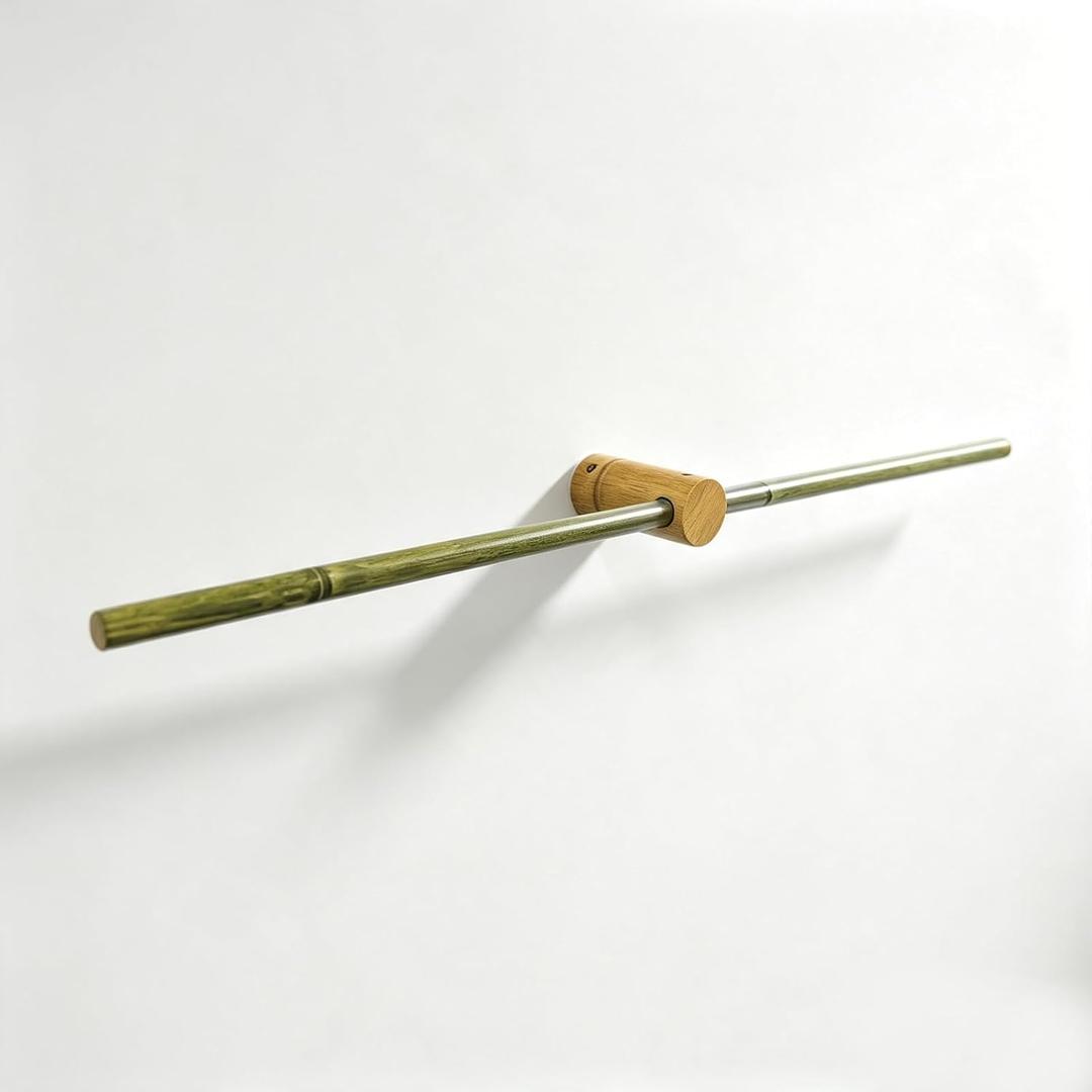 Stainless Steel Bamboo Pattern Towel Bar Wall Mounted 50cm