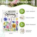 2 x Welcome Summer House Flags for Outdoor Decoration, Watercolor Wildflowers Large Yard Flag,Seasonal Decorative Decor for Holiday Spring Outside 28x40 Inch Vertical Double Sided