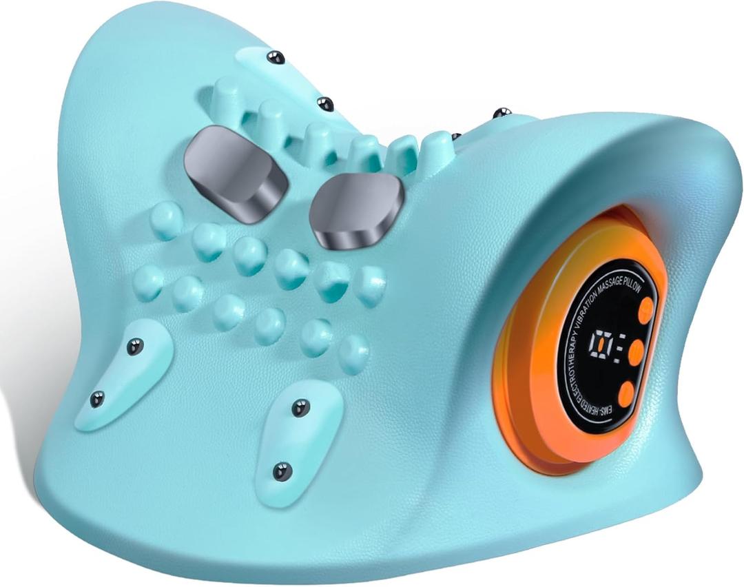 GYSIEN Neck Massager, Neck and Shoulder Relaxer with Heat, 3 Modes, Portable Pillows for Pain Relief and Muscle Relax, 26 Angle Cervical Traction Device for Back, Shoulder