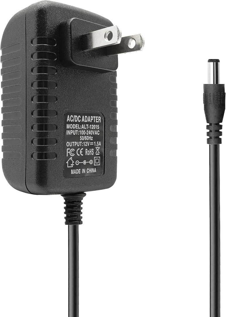 12V 1.5A AC Adapter Power Supply 100-240V 50-60Hz AC to DC 12 Volt 1.5A Switching Power Supply AC/DC Converter Transformer 12V 1.5 Amp Power Adapter with 5.5 x 2.5mm Plug