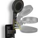 High Pressure Handheld Shower 5-SettingsLeakproof Extra Long 78 Inch Stainless Steel HoseAdhesive Shower Head HolderHeight/Angle AdjustableMatte black(Classic)ON/OFF Pause Switch