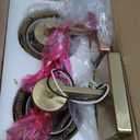 Kalium Wall Sconces Set of Two for Bathroom Bedroom Living Room Hallway Indoor Stairwell & Mirror, Farmhouse Modern Vanity Light Fixtures with Double Glass Shade & Gold Rustproof Metal Base, E26