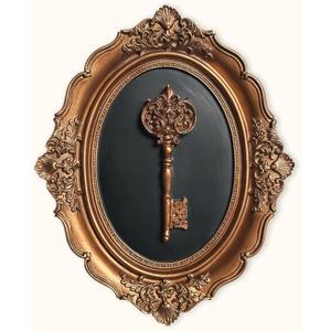 97 Decor Antique Wall Decor - Victorian Vintage Wall Sculpture, Oval Ornate Pediments For Hallway Entryway, Gothic Key Sculpture Dark Academia Art Antique Brass Decor For Home Bedroom Living Room