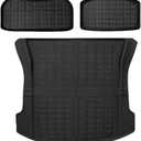 Compatible with Tesla Model 3&Model Y 2020-2024 Highland XPE Floor Mats,LHD&RHD All Weather Waterproof Anti-Slip Trunk Mats Cargo Liner(M3 20-23 Trunk)