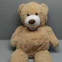 MorisMos Giant Teddy Bear, 39inch Large Stuffed Bears with Big Footprints Plush Stuffed Animals Gift for Kids, Light Brown (39 inches)