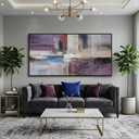 Purple Abstract Wall Art for Living Room - Modern Canvas Framed Paintings, Large Artwork Decor for Bedroom or Office, Pictures for Living Room - Elegant Abstract Art Wall Decor, 20x39inch