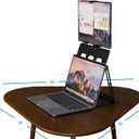 HNL Portable Monitor Stand, iPad & Tablet Holder, clamp Retention, Foldable, mountable Small Desk, Supports 7.75 inch to 10.75 inch Screen Width, Travel with Laptop, Black