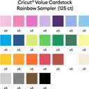 Cricut Value Cardstock Paper, Rainbow Sampler - 125 sheets (8.5" x 11") - Compatible with Joy Xtra, Explore, & Maker Machines - Letter Size