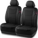 Rubbermaid Leather Car Seat Cover Universal Front Seat Cover, Airbag Compatible, Easy to Install, Water-Resistant and Durable Automotive Seat Cover for Cars, Trucks, SUVs, Vans Black
