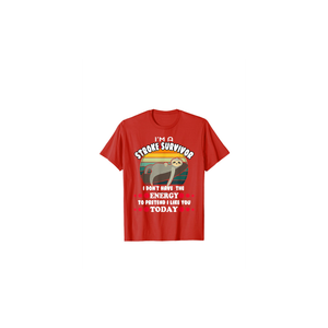 Funny Stroke Survivor T-Shirt, M (RED)