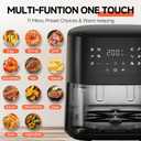 Qido Air Fryer, 5.28 QT Square Airfryer with Visual Window, 400°F Fast Heating Air Fryers Oven with One-Touch Presets, Auto-Off, Dishwasher-Safe Nonstick Basket, Multiple 8 in 1 Function, Light Black, 5 QT without window