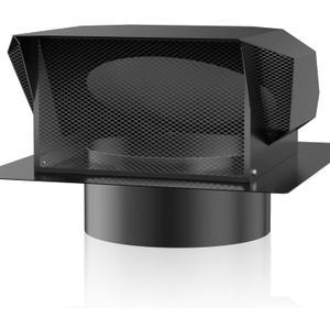 [Upgrade Airflow] Hon&Guan Removable Roof Vent Cap, 4 Inch Roof Dryer Vent for Houses, 4 Inch Exhaust Vent for Ventilation System-with Damper and Two New Small Vents,Galvanized Steel