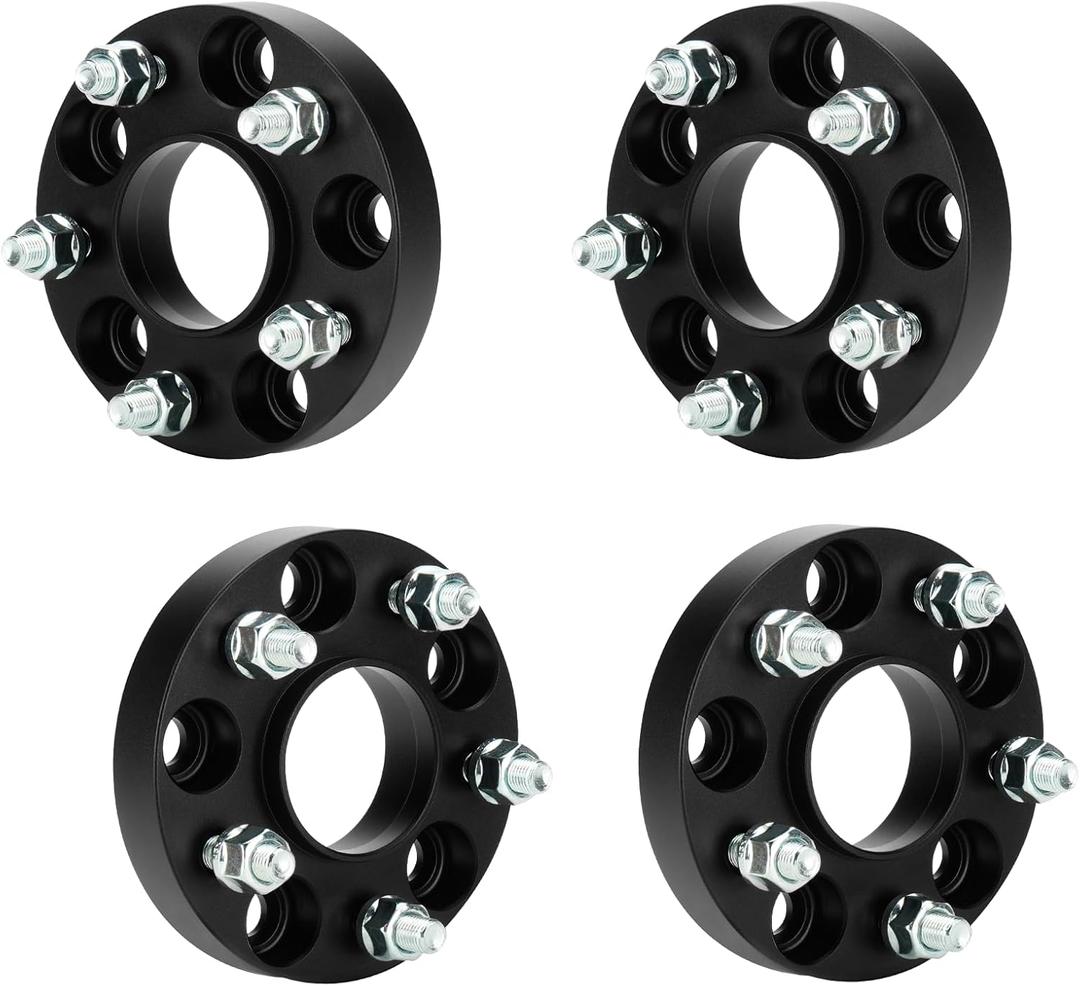 4pcs 5x4.5 1 inch (25.4mm) Hubcentric Wheel Spacers with 67.1mm Bore for Hyundai Elantra Veloster Sonata Santa Fe, Genesis Coupe, Mazda 5 MX-5, 5x114.3 M12x1.5 Thread 5 Lugs Wheel Adapters