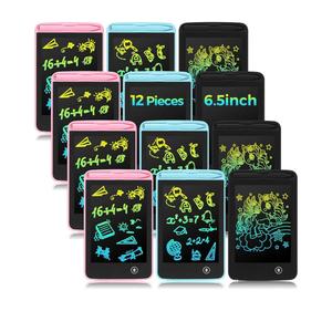 Zhehao 12 Pcs LCD Writing Tablet for Kids Colorful Drawing Doodle Board Drawing Tablet Erasable Reusable Electronic Draw Pad Gift for Boy Girl Xmas Educational Learning(6.5 Inch Screen,Vivid Color)
