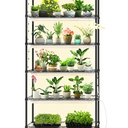 Bstrip DIY Plant Shelf with Grow Light, Grow Light Shelf with Adjustable Rack and Wheels, Plant Stand, 8-Pack 192W T8 Full Spectrum Lamps, ideal for Seed Starting, Seed Tray, 29.5"L x 13.8"W x70.9"H