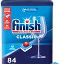 Finish Classic Dishwasher Pods, No Pre-Rinse Dishwasher Detergent Soap For Clean & Shine everyday with Grease Fighting Power, 84 count