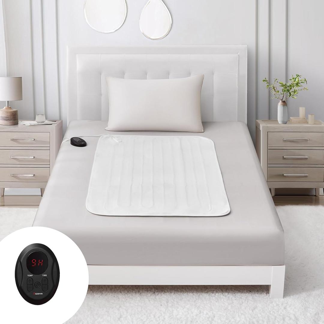 Electric Heated Mattress Pad Mini Twin Size, 31" x 55", Bed Warmer, 9 Heat Settings, 1-12 Hours Auto Off, Deep Pocket, Fast Heating, Machine Washable, Soft and Cozy
