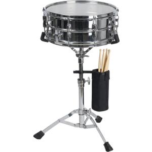 Snare Drum Stand for 10"-14" Drums, Double Braced Heavy Duty Steel with Adjustable Height 17.7"-26.8", with Drum Stick Holder for 10 Pairs, for Snare Drums, Practice Pads and Live Performance