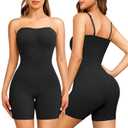 Strapless Shapewear for Women Tummy Control Seamless Jumpsuit Shapewear (Black, S)