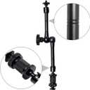 11 Inch Articulating Friction Magic Arm Adjustable w/Hot Shoe Mount 1/4'' Tripod Screw for Camera Rig, LCD Monitor, LED Flash Lights (11'Arm)
