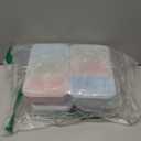 4 Set Snack Containers with 3 Compartments, Small Reusable Bento Box Lunch Container with Lids, Mini Removable Divided Meal Prep Box for Work Travel in Compact Size, Microwave Safe