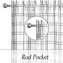 Amzdecor Buffalo Plaid Window Treatment Set,Light Filtering Curtain Woven Lines Pattern Drapes for Living Room and Bedroom, Semi Sheer Rod Pocket Modern Farmhouse Style 2 Panels 40"x54",Black&White