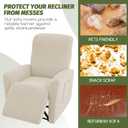 FUANGUI Recliner Chair Covers 4-Pieces Small Recliner Cover for Recliner Chair, Non Slip Covers Washable Lazy Boy Recliner Slipcovers/Furniture Protector for Kids, Dog, Living Room, 04