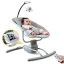 Baby Swings for Infants, Electric Baby Swing 3 Speeds, Portable Automatic Rocker for Newborn 5-20lbs with Remote Control, 8 Music Soothing, AC Adapter & Battery Operated, Light Grey