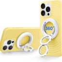 SYNCWIRE for MagSafe Ring Phone Holder, 360 Rotation Magnetic Cell Phone Grip Dual-Sided Magnets Phone Ring Kickstand Compatible with iPhone 17 16 15 14 13 12 Pro Max MagSafe, Android, Samsung etc, (White)