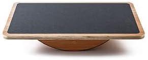 StrongTek Professional Wooden Balance Board, Rocker Board, Wood Standing Desk Accessory, Balancing Board for Under Desk, Anti Slip Roller, Core Strength, Stability, Office Wobble Boards